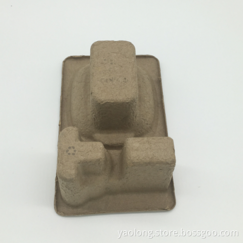 Disposable waste paper pulp molded electronics tray